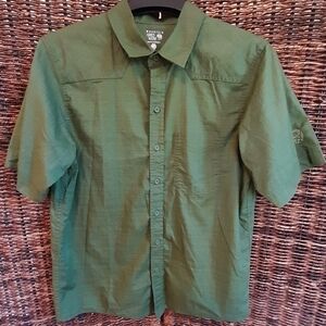 Mountain Hardwear Button Down Casual Short Sleeve Shirt Gorpcore Green Size S